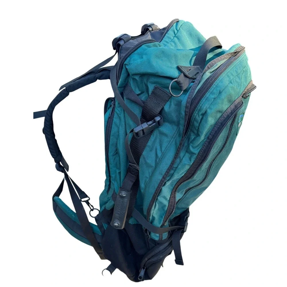 Vintage LL Bean Backpack‎ Teal Green Hiking Outdoor Bag Eagle Creek Rucksack